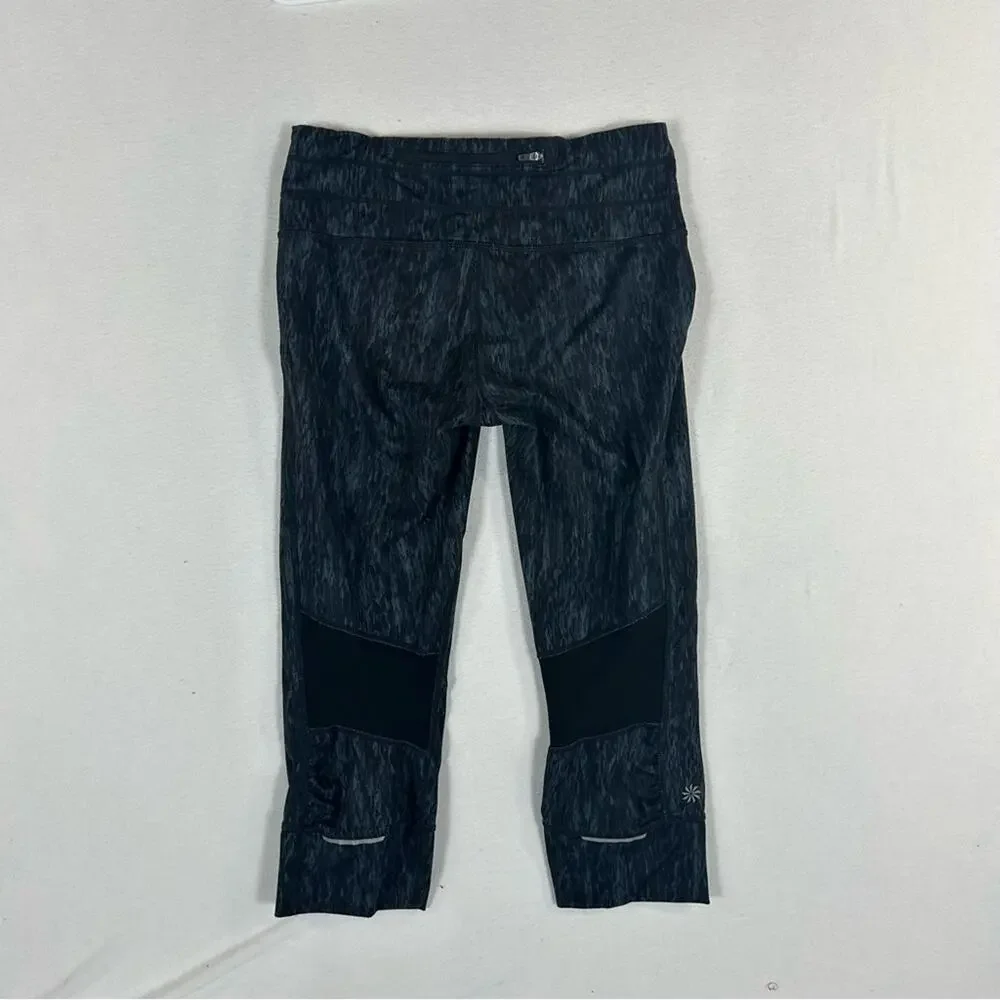 Athleta Wide Waist Mesh Inserts Zip Pockets Women’s S Small Capri Crop Low Rise